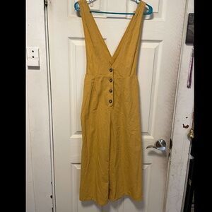 Sienna Sky Jumpsuit Mirage Wide Leg Sleeveless 100% Cotton Natural Sz Small EUC